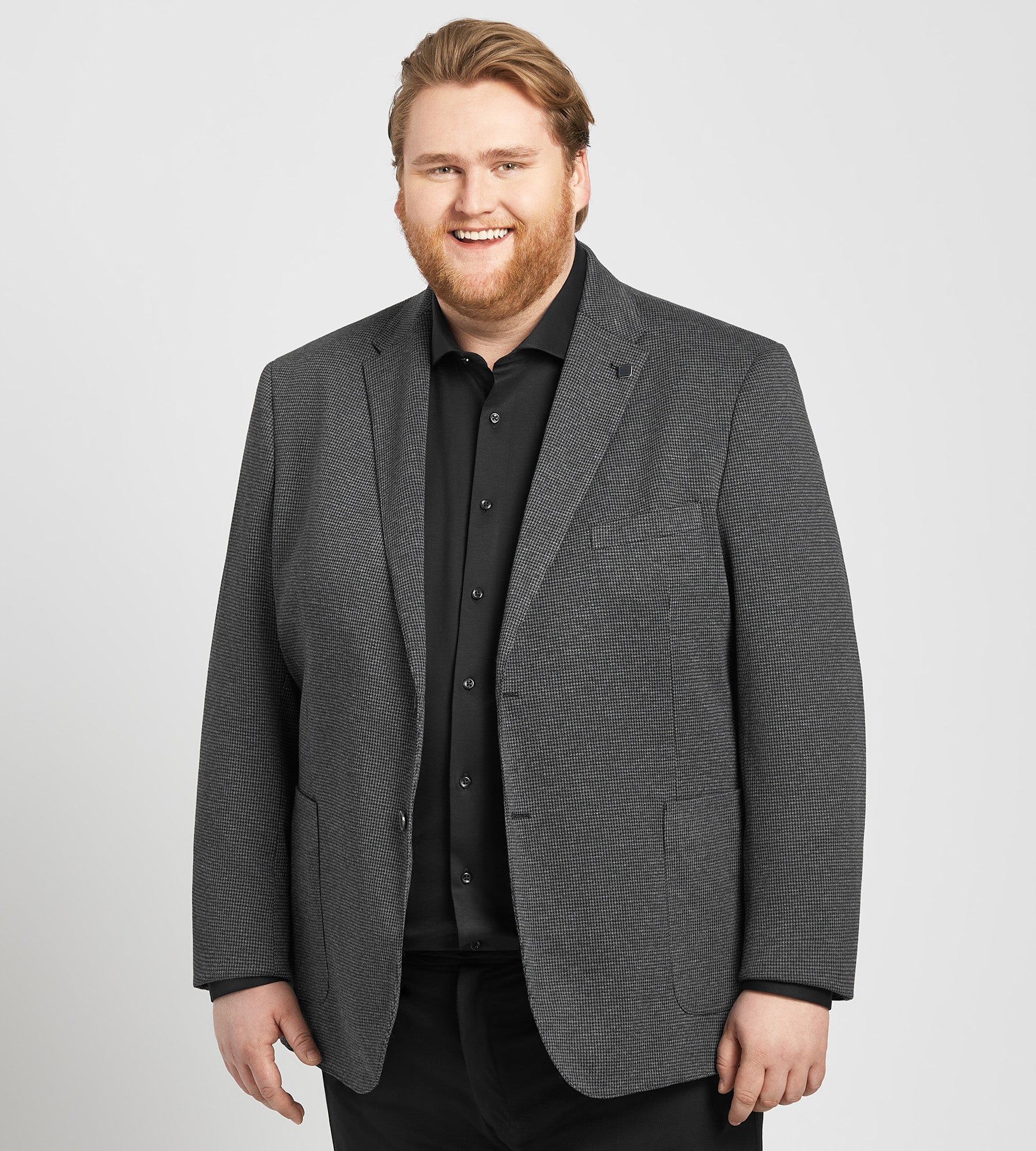 Modern Fit Houndstooth Knit Sport Jacket – Big Tall