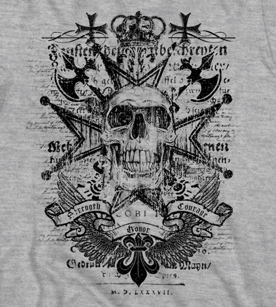 【骸骨】skull zip print long t shirt 骸骨】skull zip print long t shirt Cross Skull Print Long