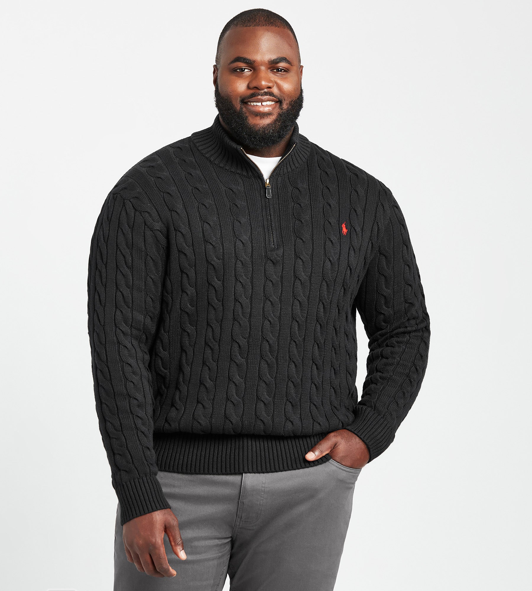 Cable-Knit 1/4 Zip Sweater Polo Ralph Lauren Big Tall