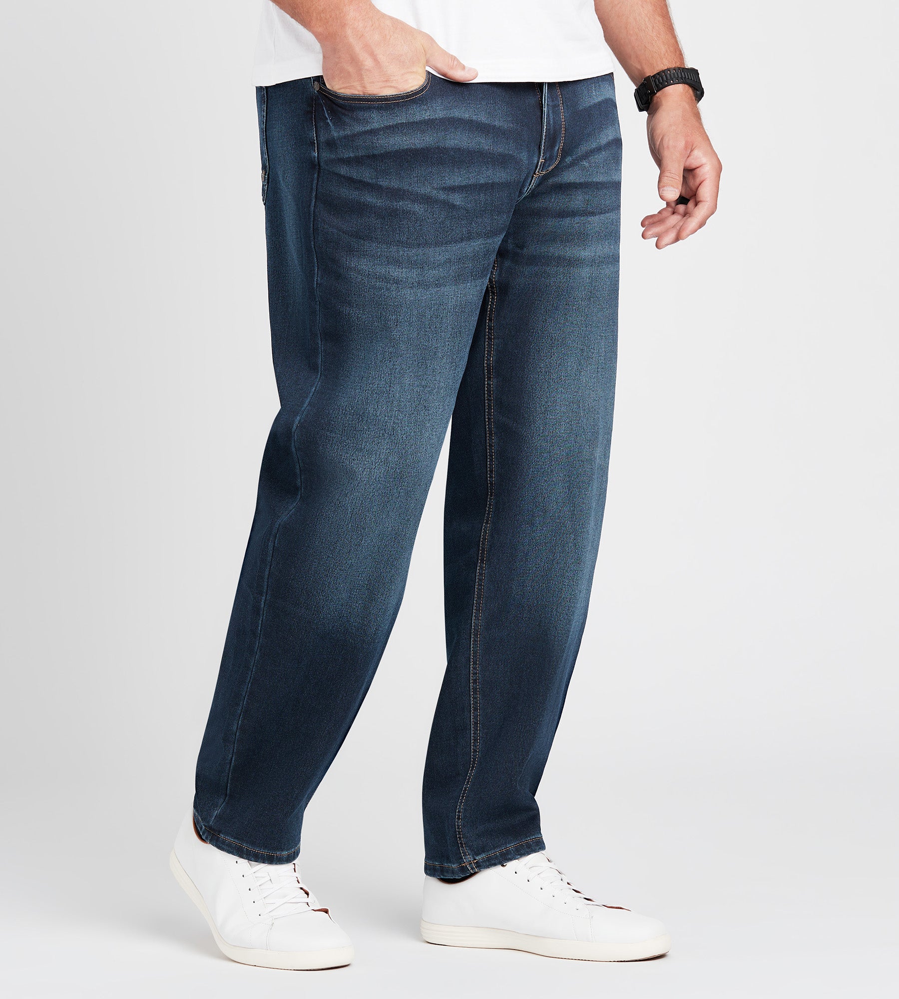 Relaxed Fit Dark Wash Jeans – Big Tall