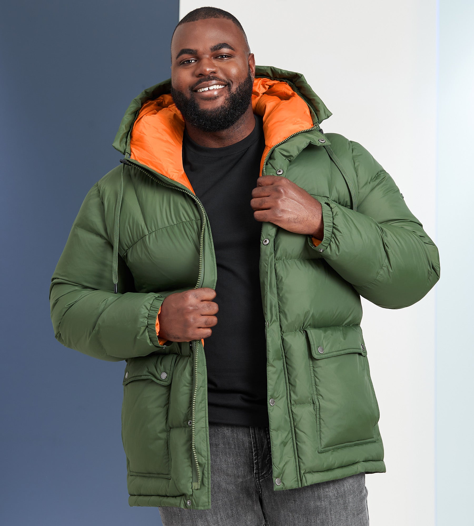 Faux Down Parka Projek Raw Big Tall Men's Clothing