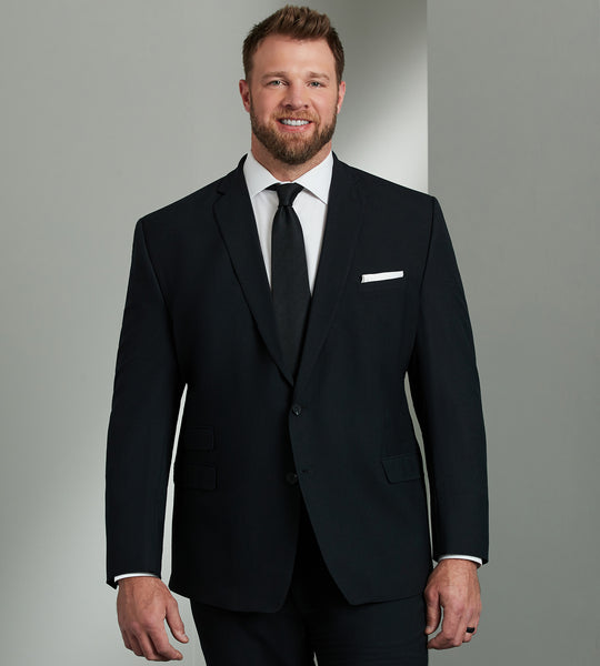 Men's Hechter Paris Modern Fit DH-XTECH Ultimate Performance Suit In Black, Size Defaularge Tall | Polyester/Wool/Lycra | Solid | Mr. Big & Tall