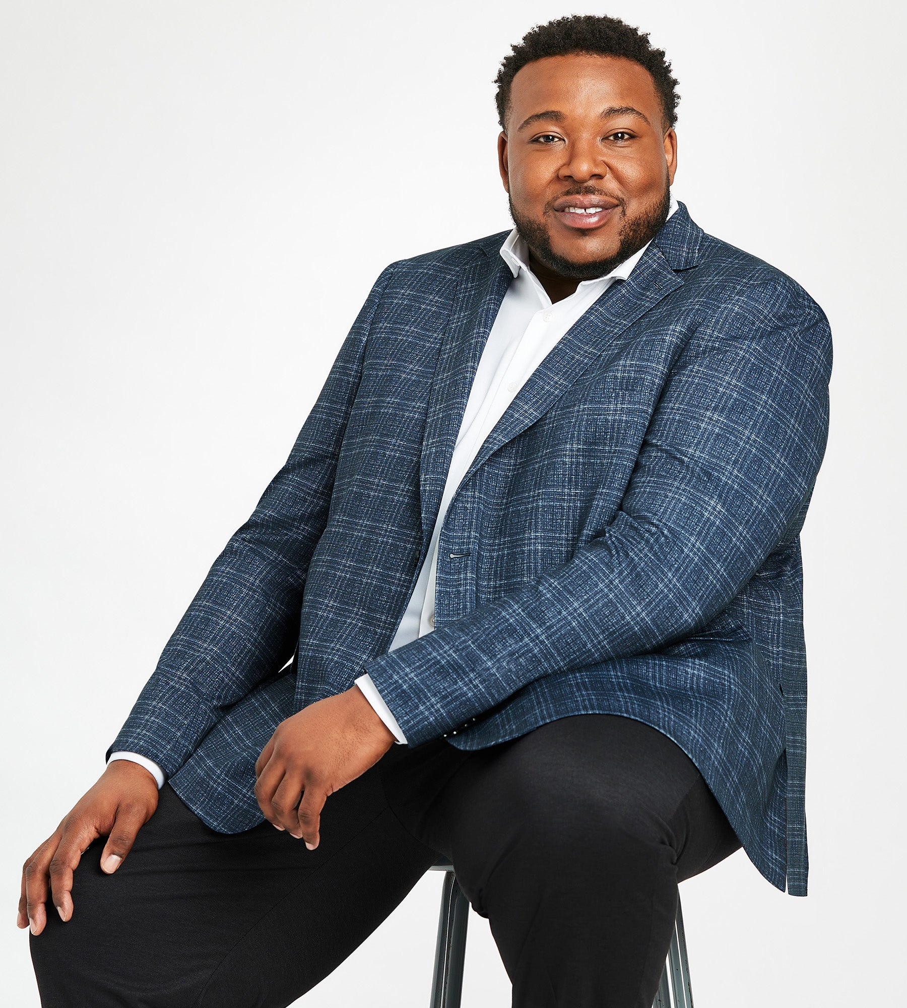 Modern Fit Windowpane Knit Sport Jacket