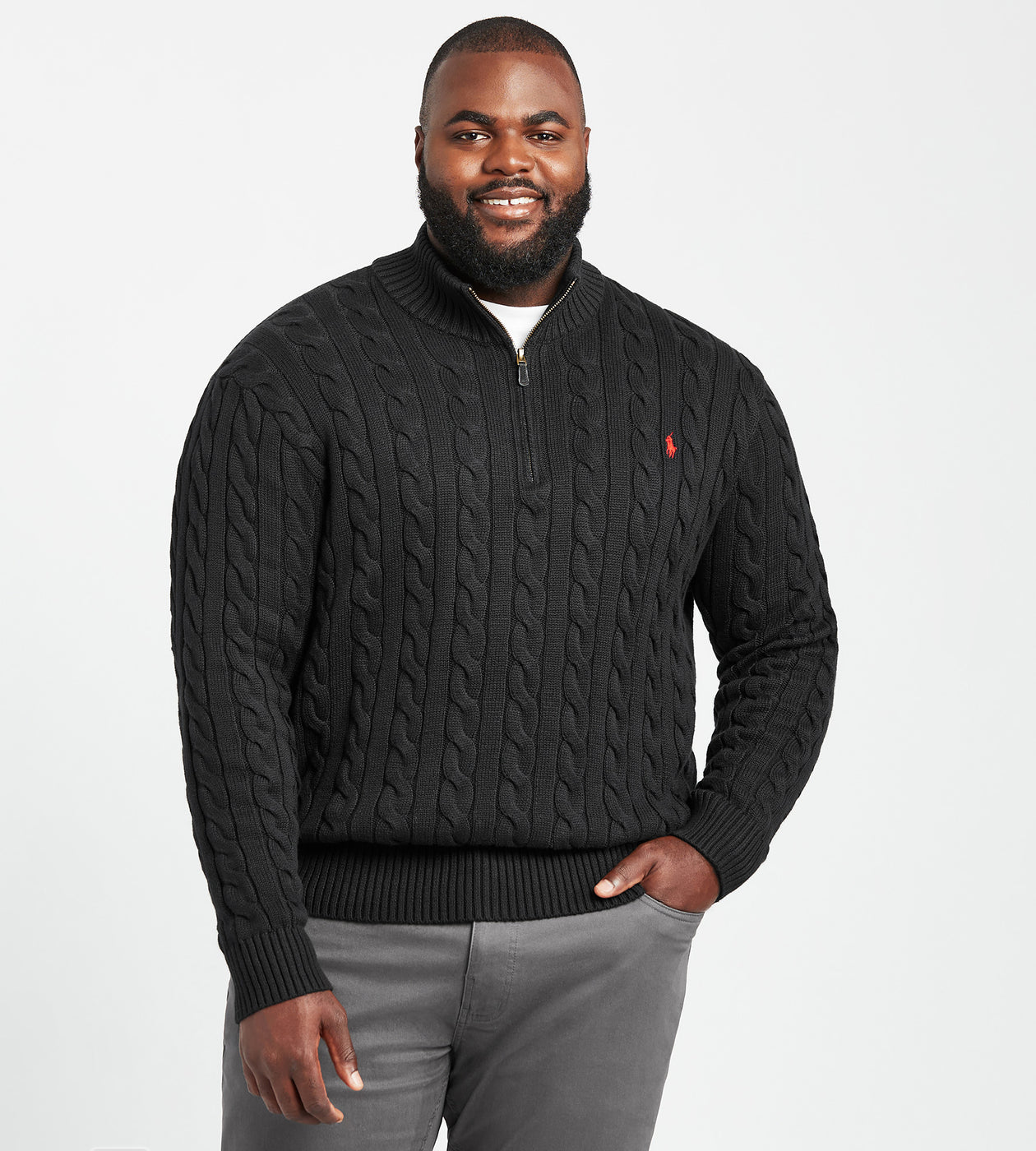 Black polo quarter zip on sale