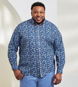 Double Collar Long Sleeve Sport Shirt Jermyn Bond Mr. Big Tall Men s Clothing Shop online and in store for Long Sleeve Sport Shirts designed for the plus size man shipping
