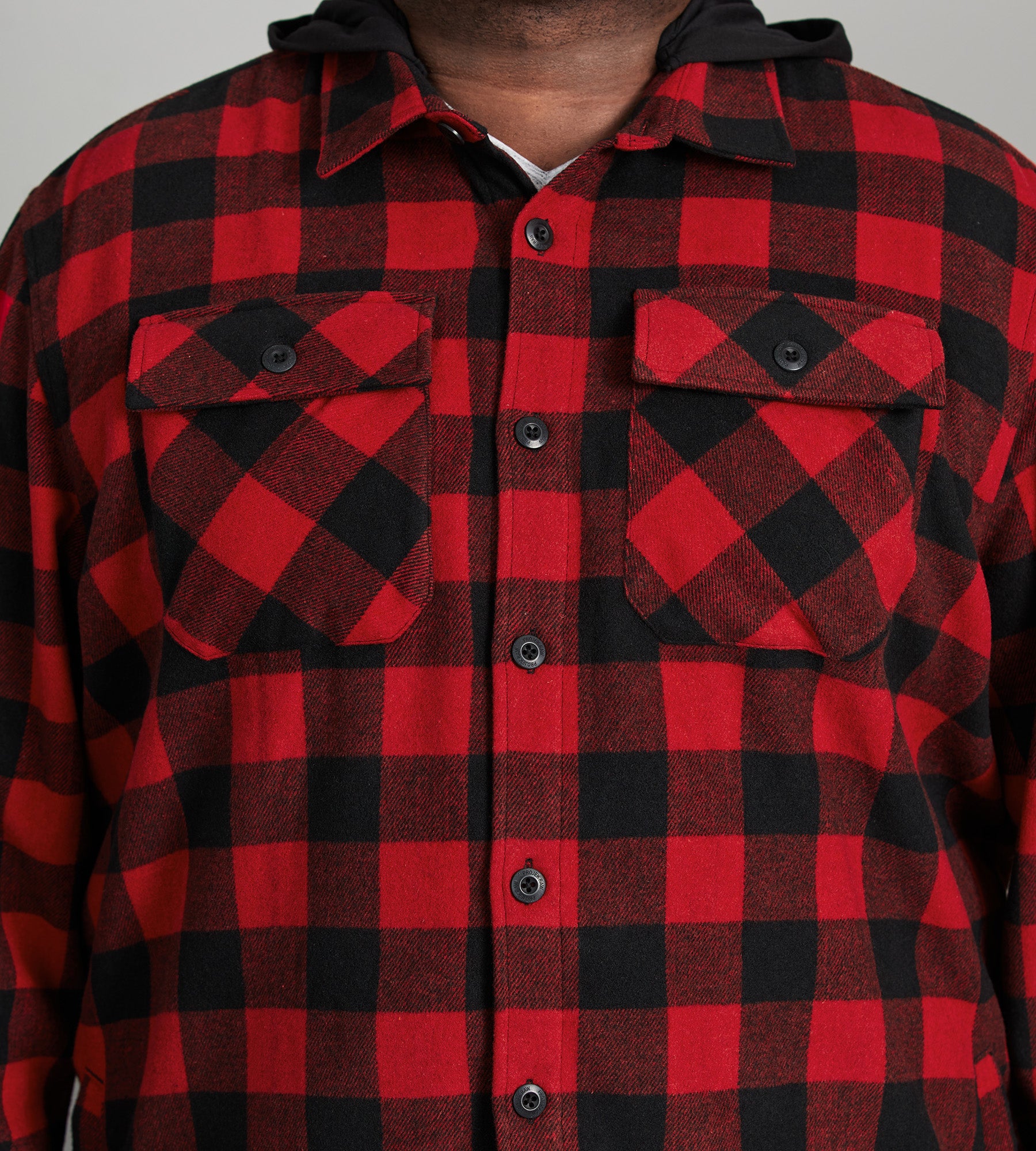 Buffalo Plaid Hooded Overshirt