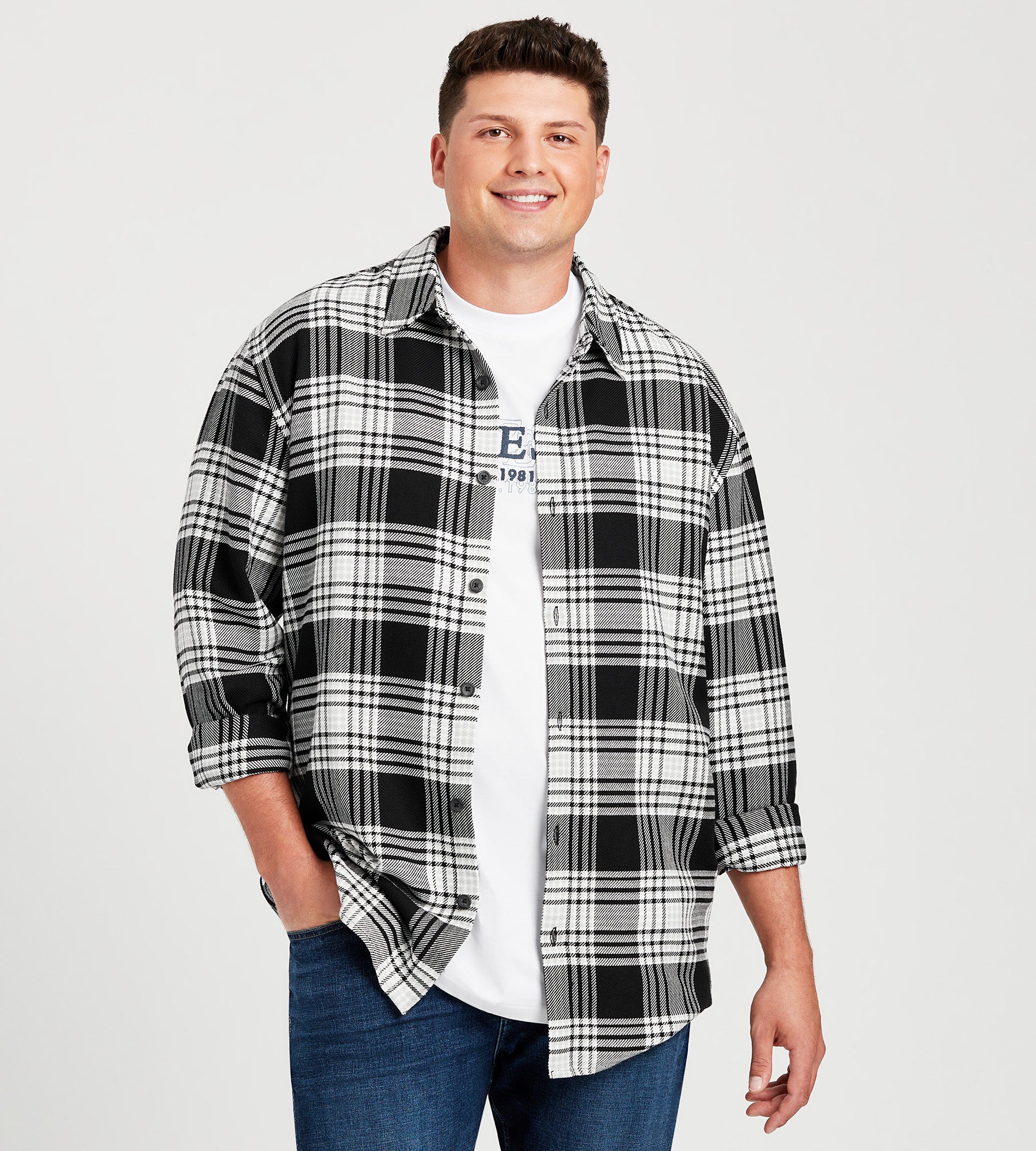 Long Sleeve Flannel Check Shirt – Mr. Big & Tall