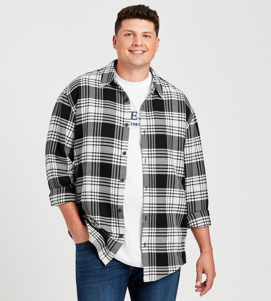 Long Sleeve Flannel Check Shirt – Mr. Big & Tall