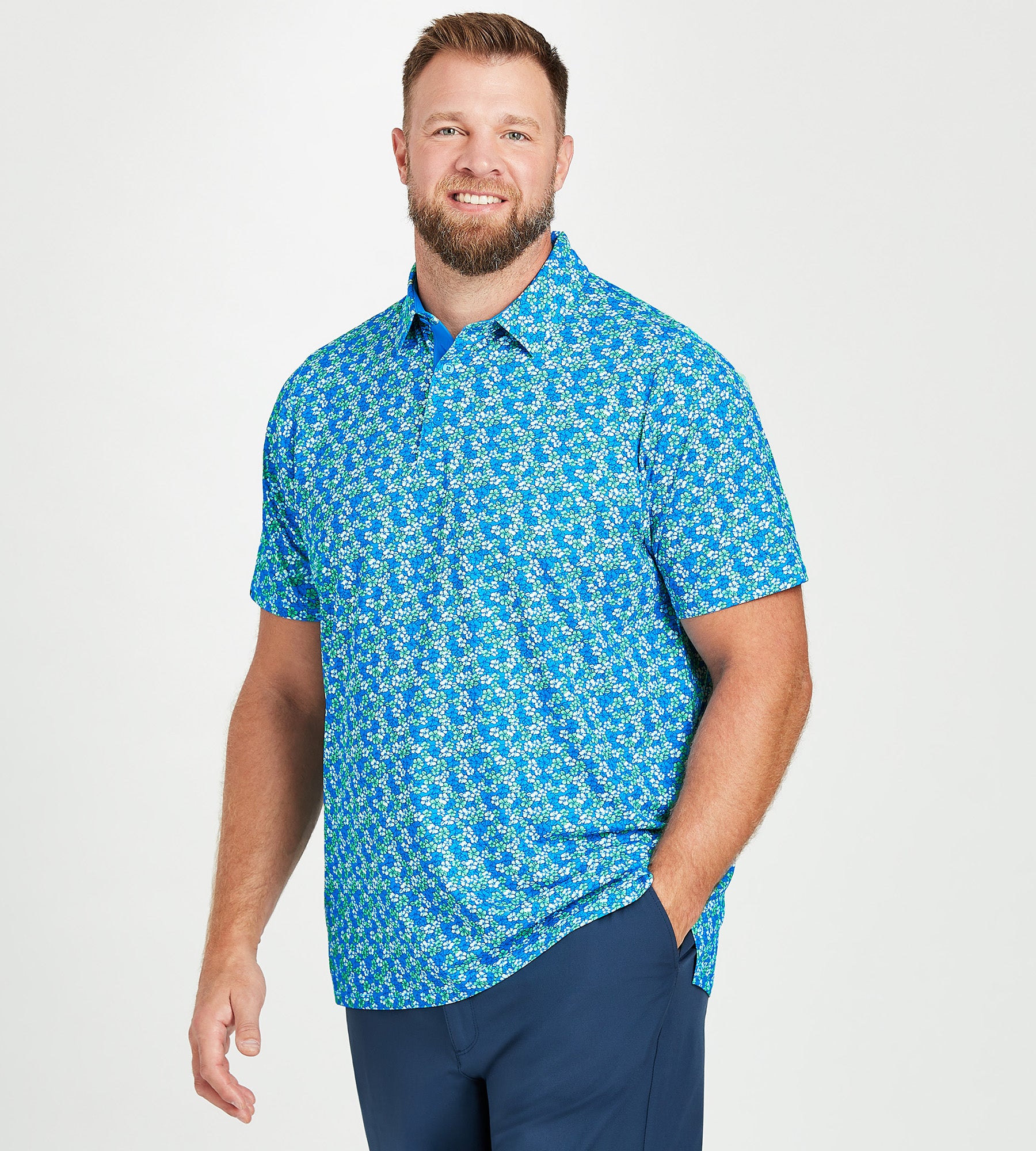 Hibiscus Print Polo