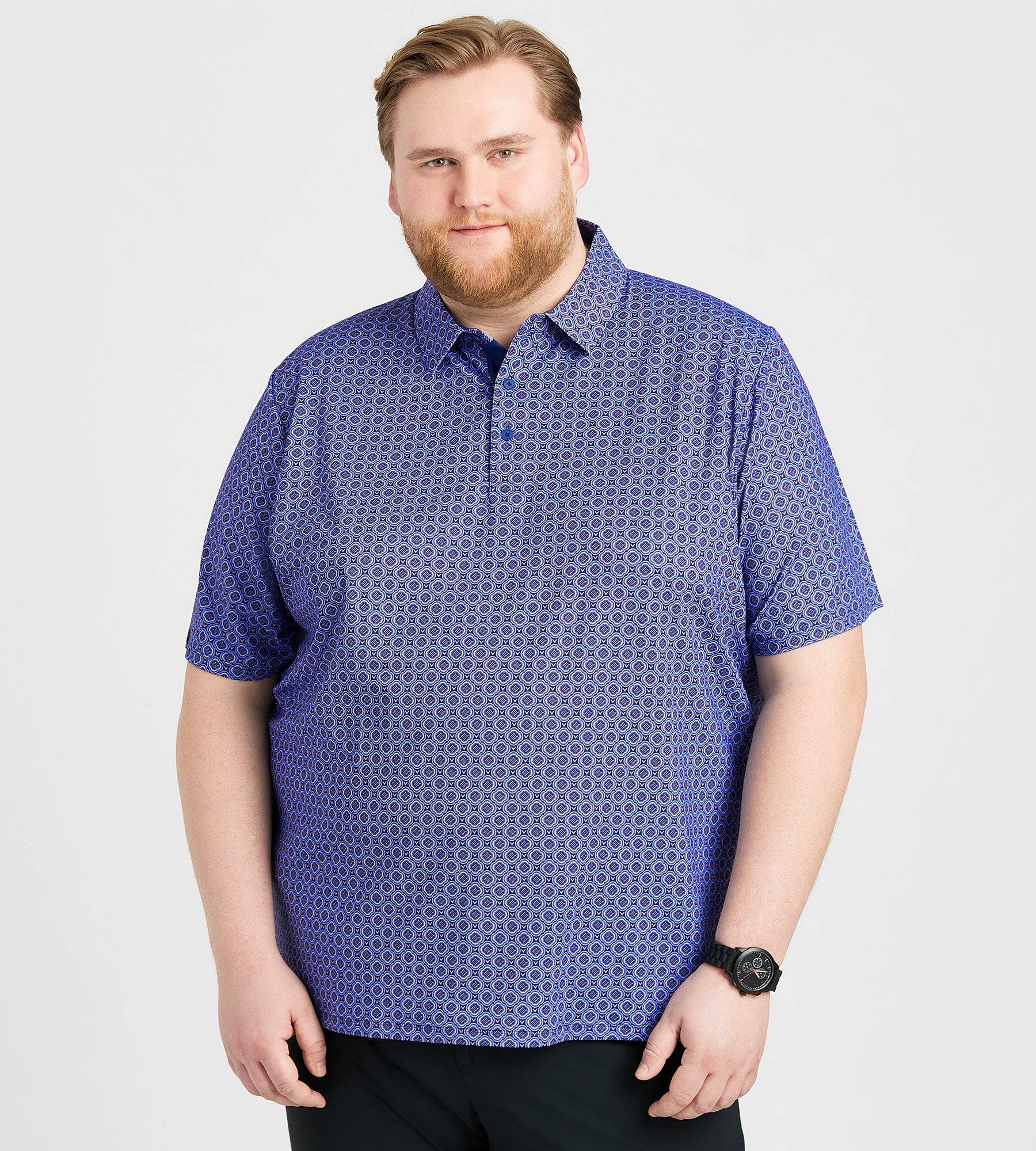 Golf Club Geo Print Polo