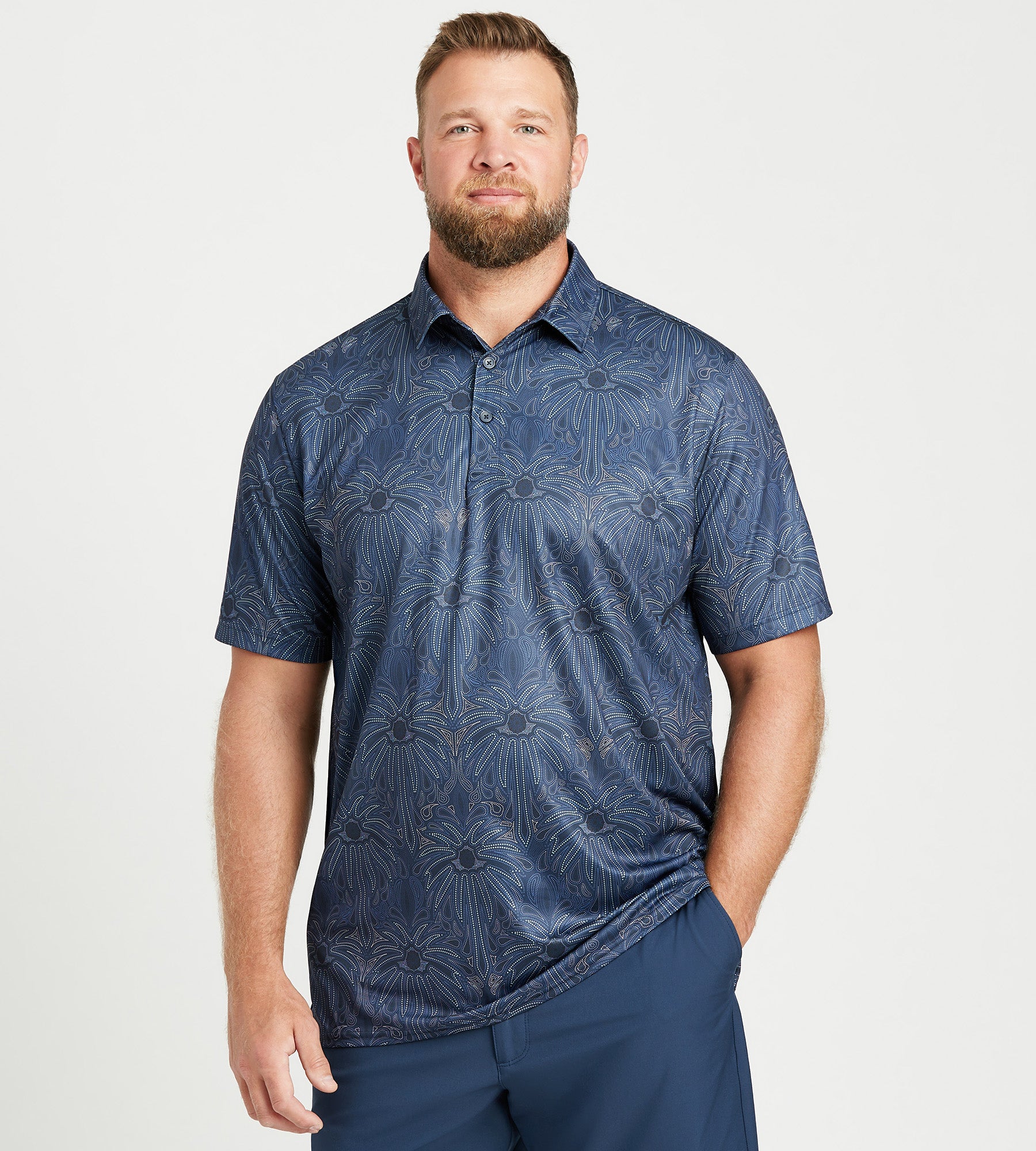 Dotted Palms Print Polo
