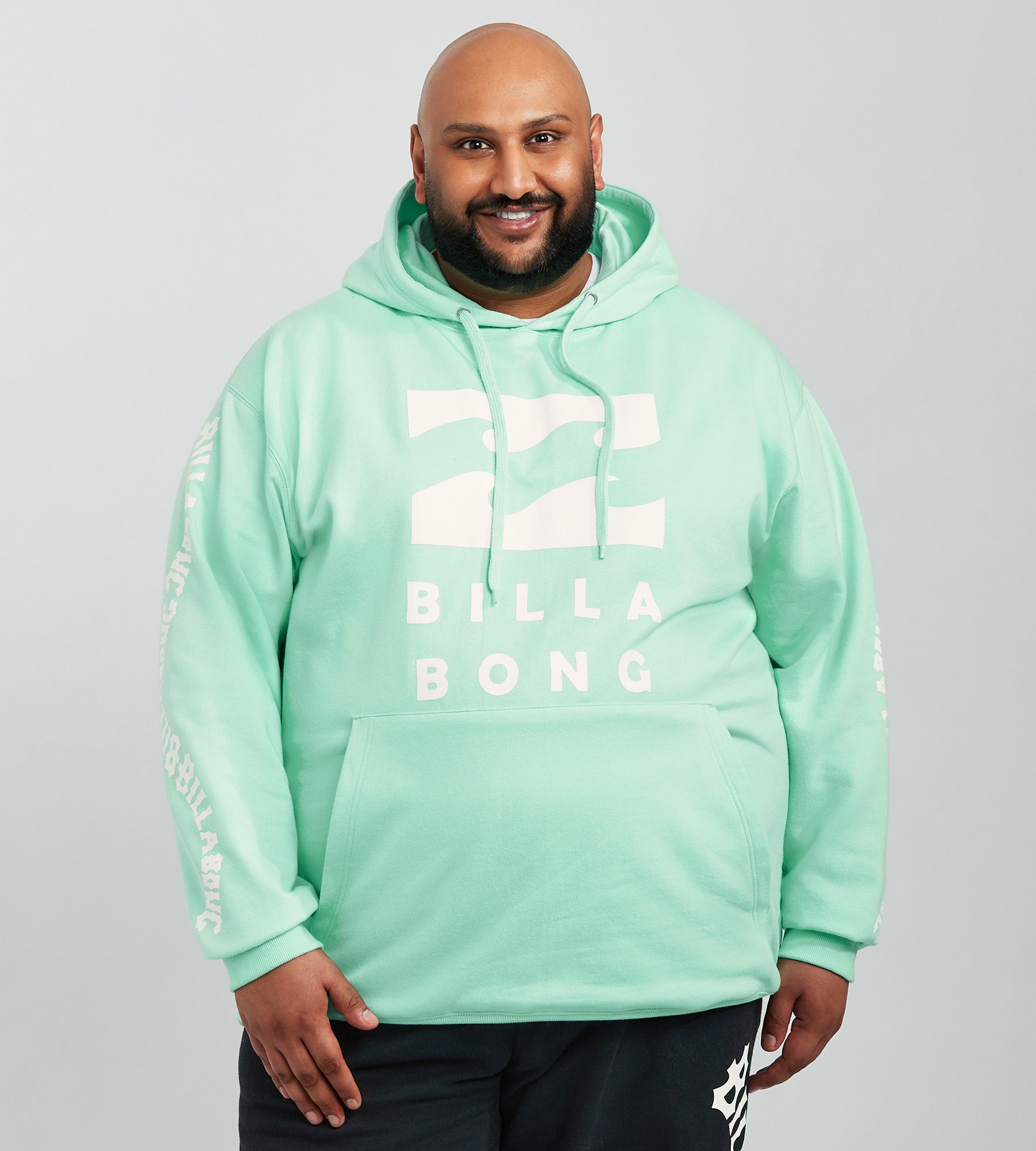 【BAON】[unisex] Meldiki Nordic Fleece Over Sweatshirt Wave Logo Pull Over Hoodie | Billabong | Mr. Big & Tall