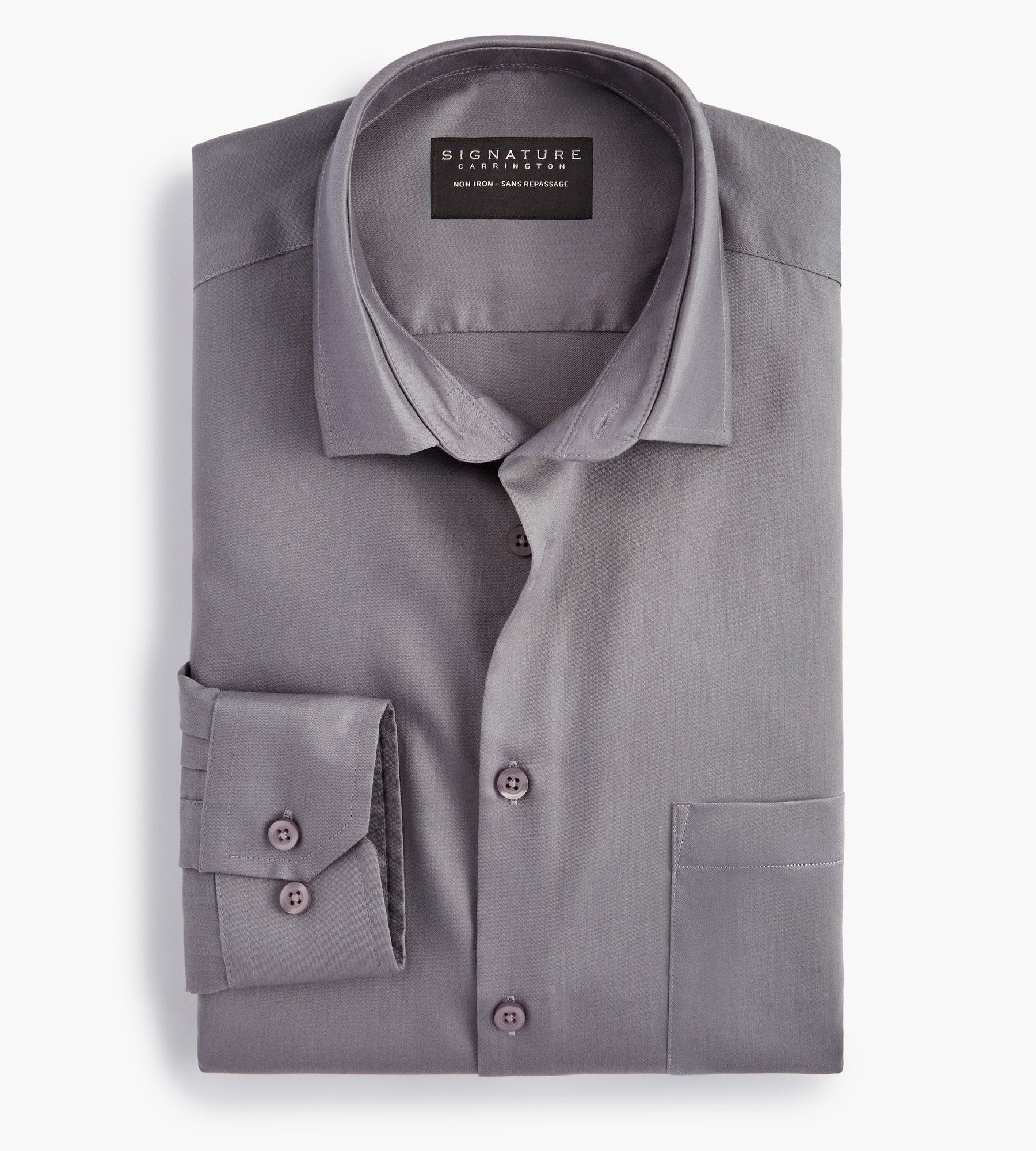Classic Fit Non-Iron Sateen Dress Shirt | Signature Carrington | Mr. Big & Tall Men's Clothing | Shop online and in-store for Solid Dress Shirts designed for the plus-size man, shipping available Classic Fit Non-Iron Sateen Dress Shirt | Signature Carrington | Mr. Big & Tall Men's Clothing | Shop online and in-store for Solid Dress Shirts designed for the plus-size man, shipping available