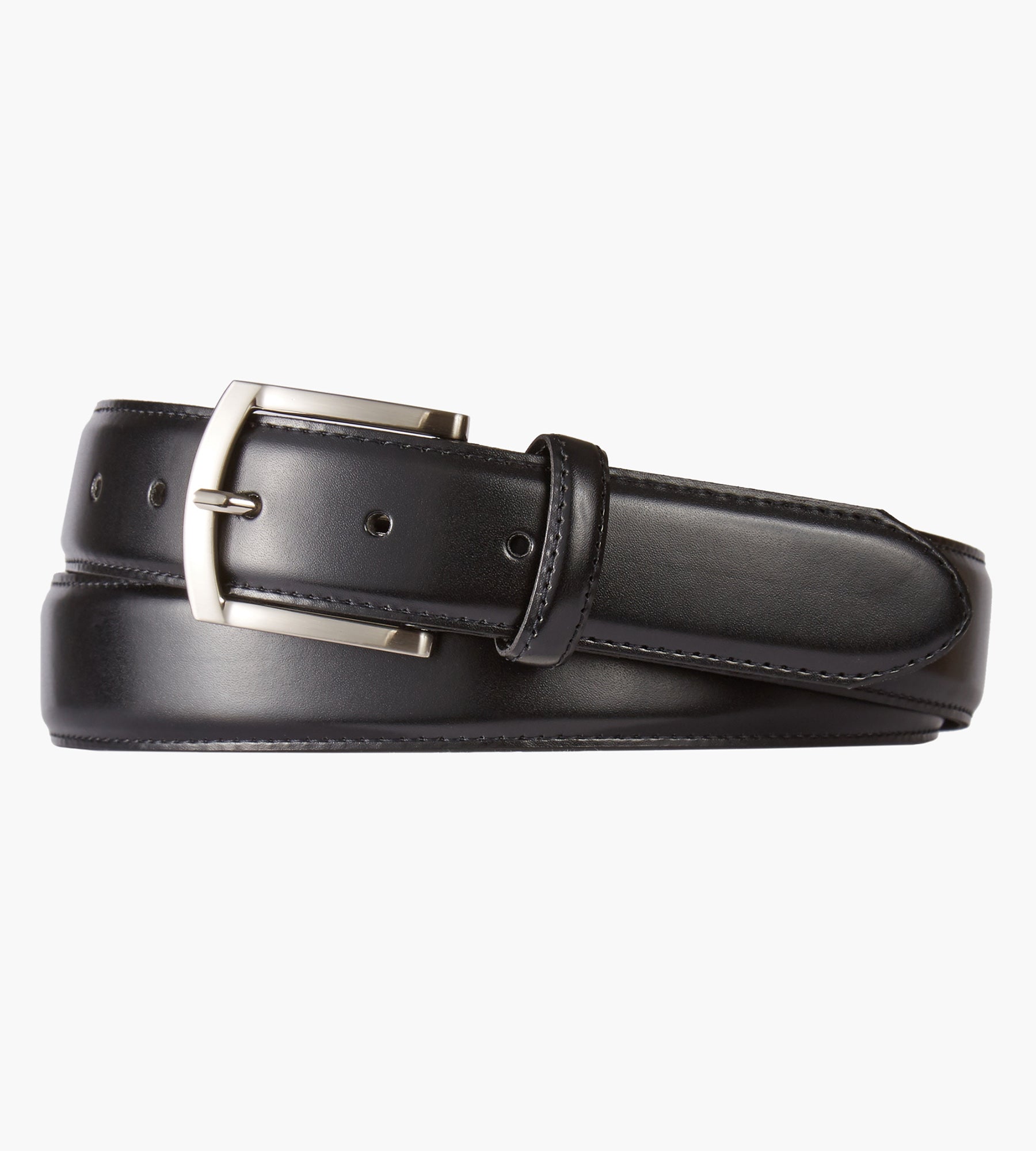 Edge Stitch Leather Belt