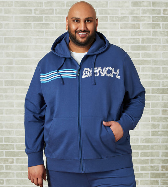Full-Zip Chest Logo Hoodie – Mr. Big u0026 Tall